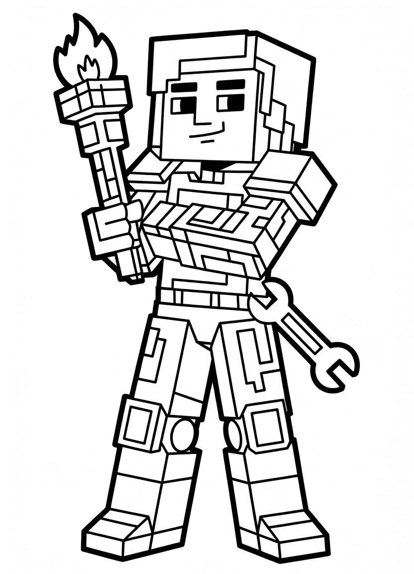 Ellegaard the Redstone Engineer coloring page