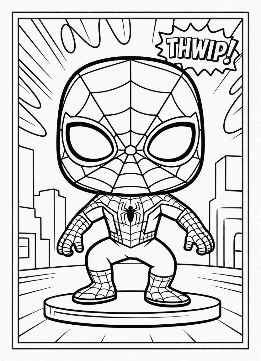 Funko Pop Spider-Man with oversized head and suit