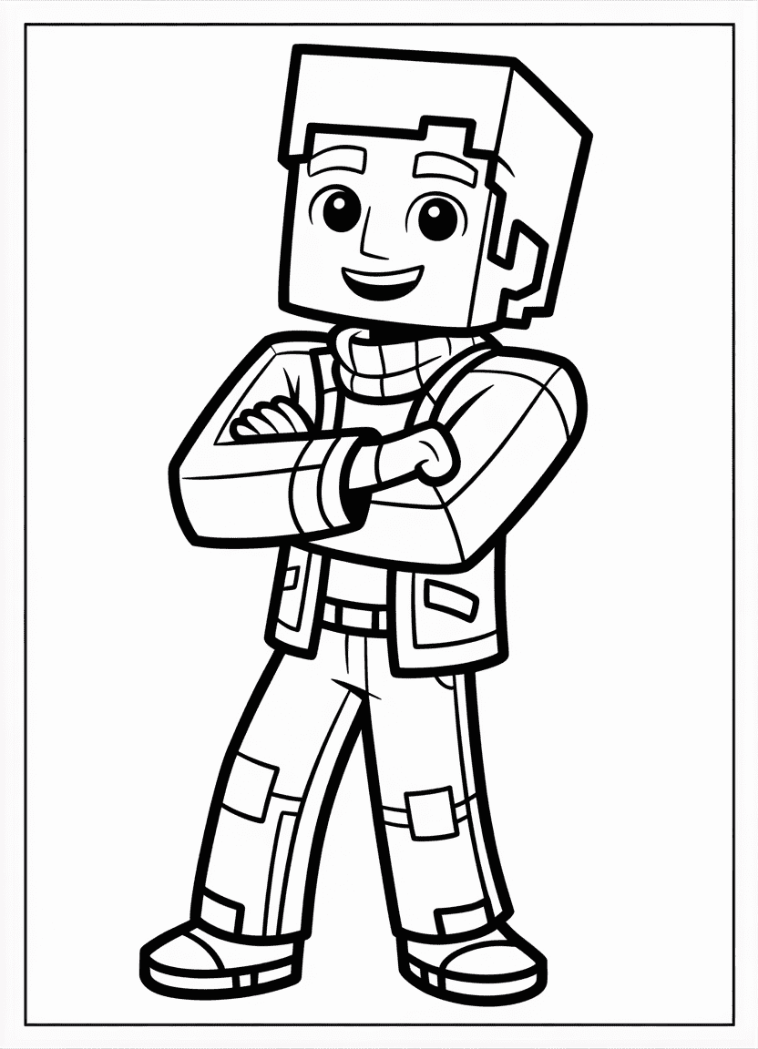 Lukas from Minecraft Story Mode coloring page