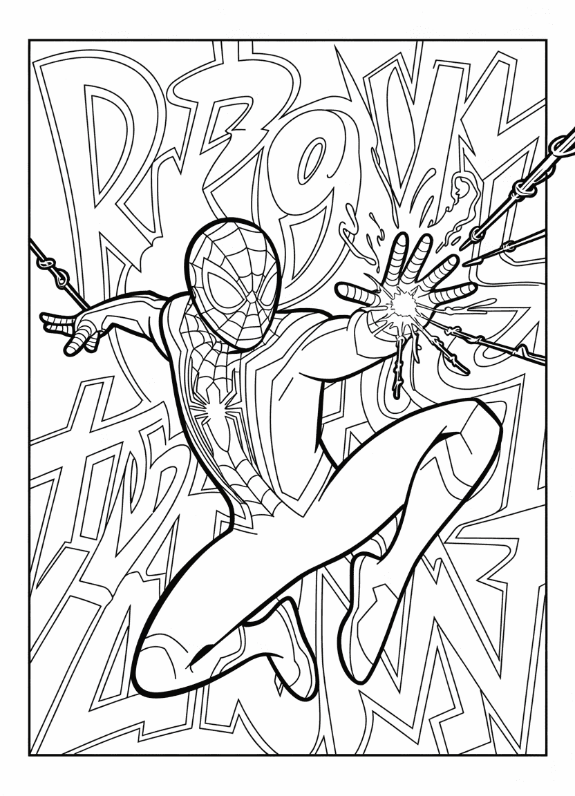 Miles Morales charging venom blast in mid-air