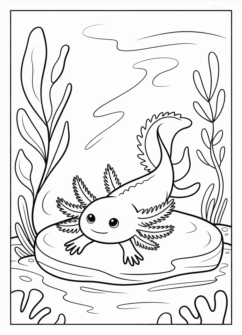 Minecraft Axolotl coloring page
