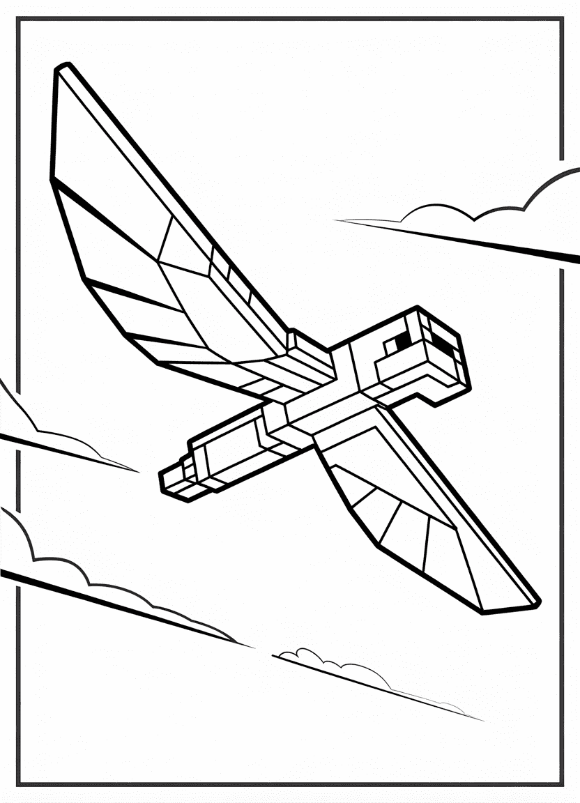 Minecraft Elytra wings coloring page