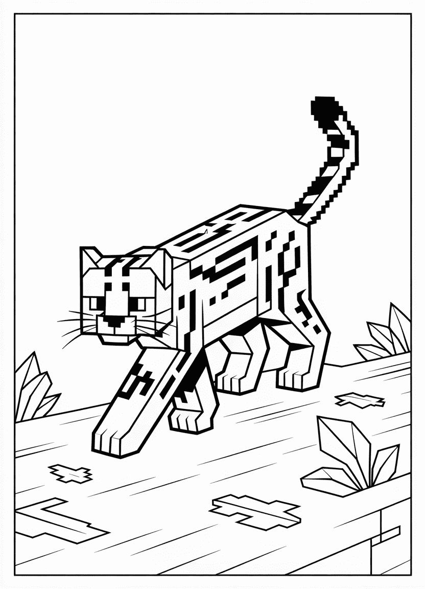 Minecraft Ocelot coloring page