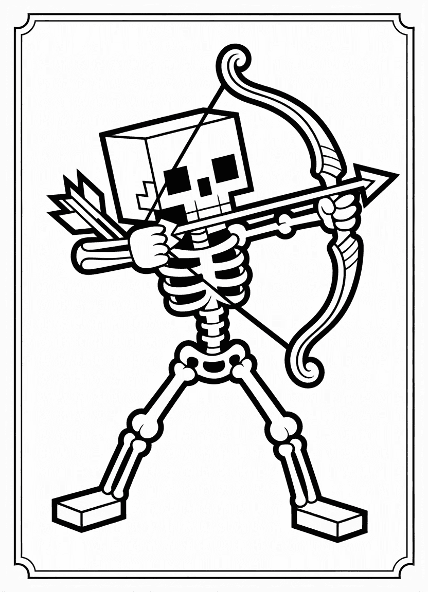 Minecraft Skeleton archer coloring page