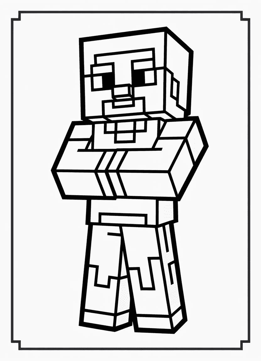 Minecraft Villager coloring page