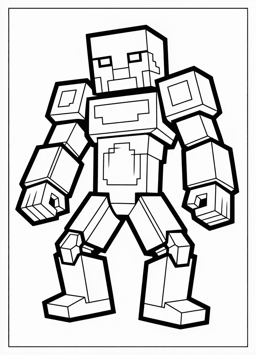 Minecraft Warden coloring page
