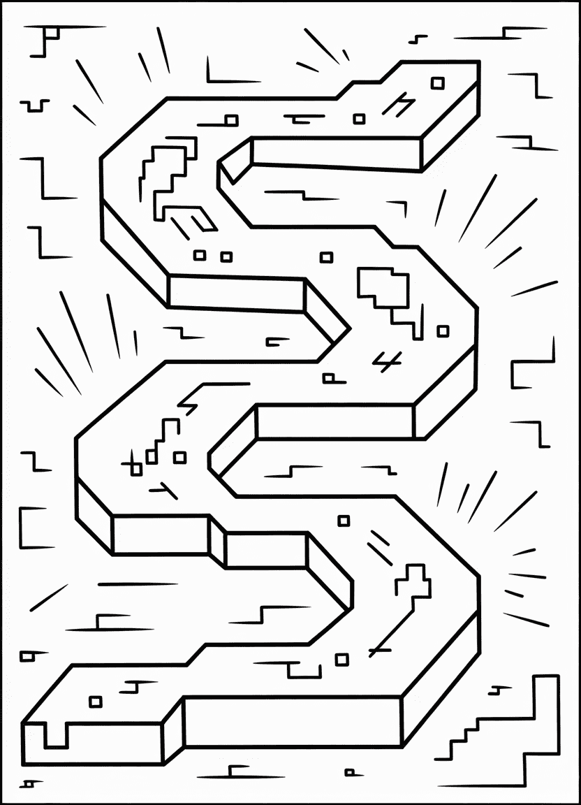 Minecraft redstone trail coloring page