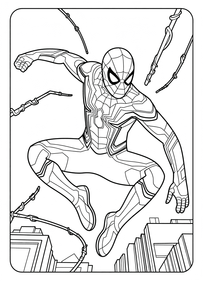 Spider-Man in No Way Home suit in battle pose