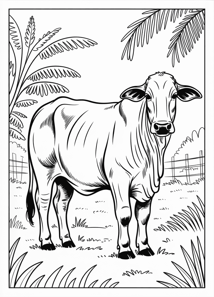Brahman cow with hump and floppy ears