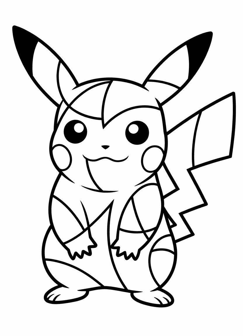 Cubist-style Pikachu with abstract geometric shapes and fragmented features