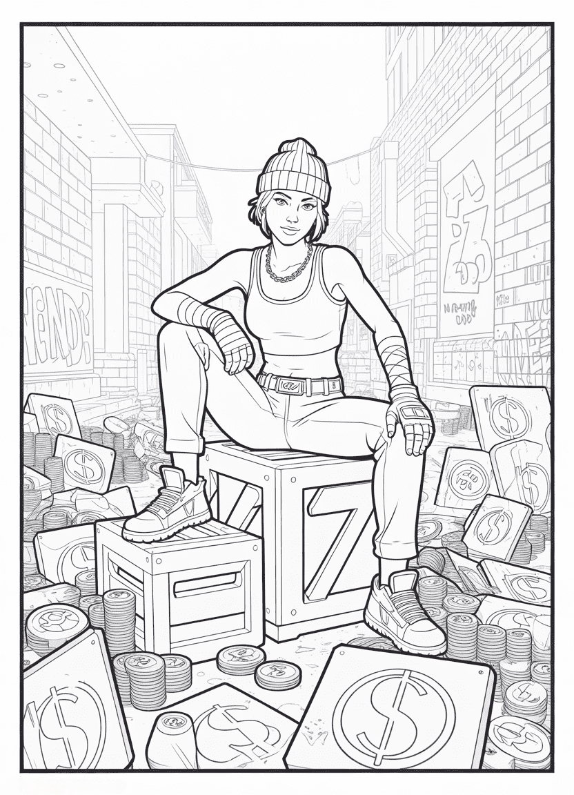 Fortnite Aura skin coloring page