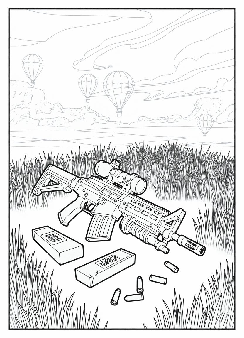 Fortnite Legendary SCAR coloring page