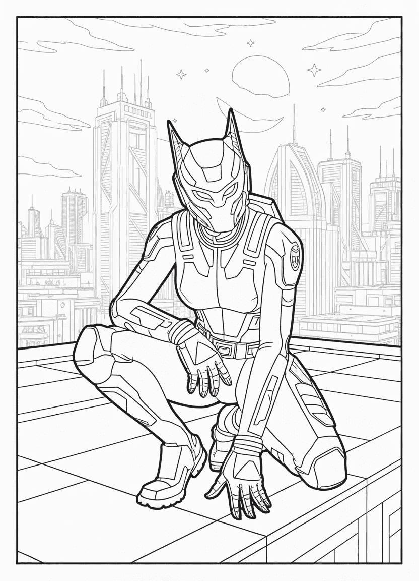 Fortnite Lynx character coloring page