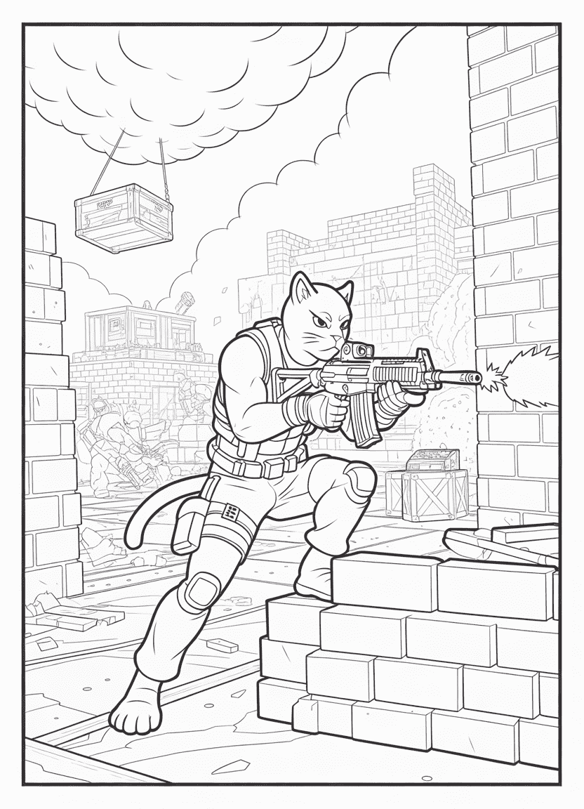 Fortnite Meowscles coloring page