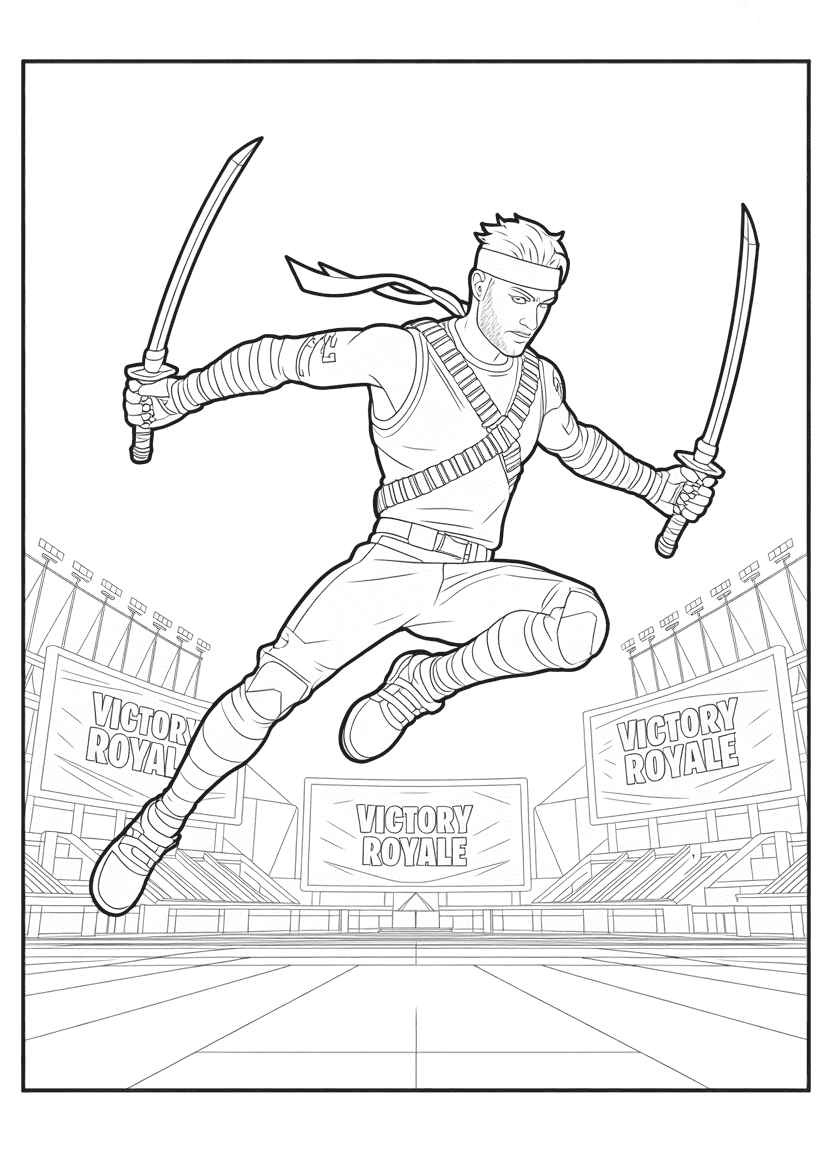 Fortnite Ninja skin coloring page