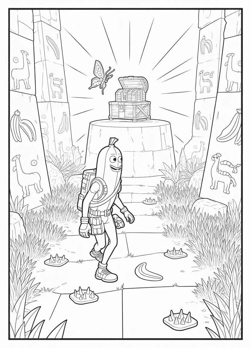 Fortnite Peely skin coloring page