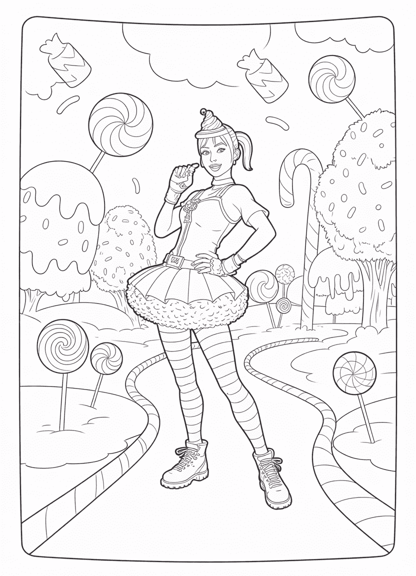 Fortnite Zoey skin coloring page