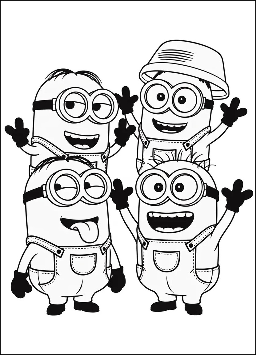 Silly Minions with exaggerated and goofy facial expressions