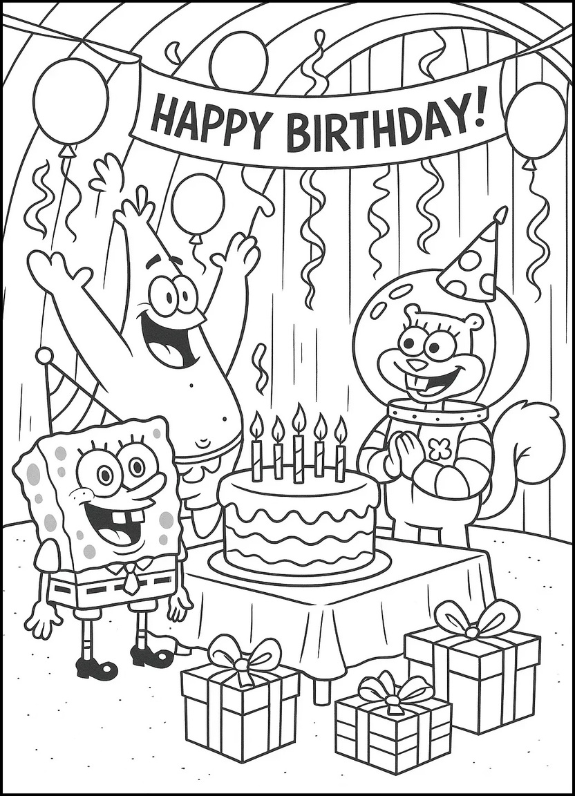 SpongeBob birthday party with friends