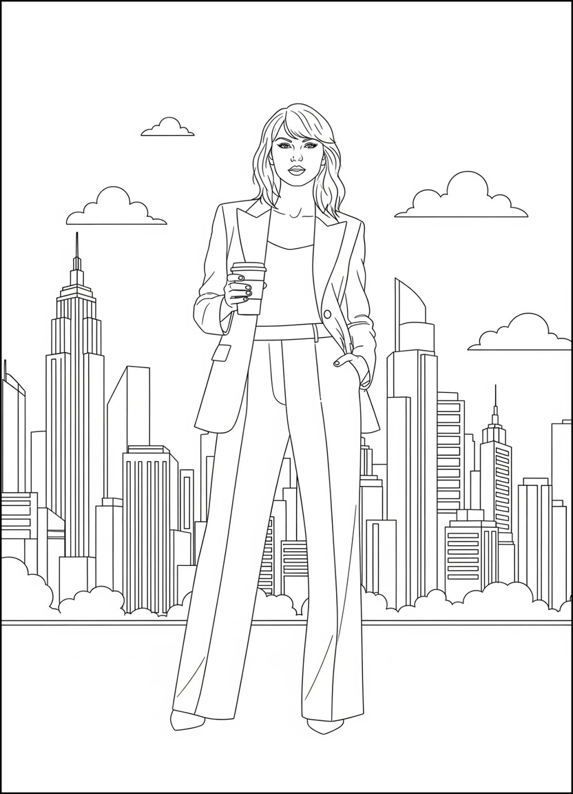 Taylor Swift in a suit posing from The Man
