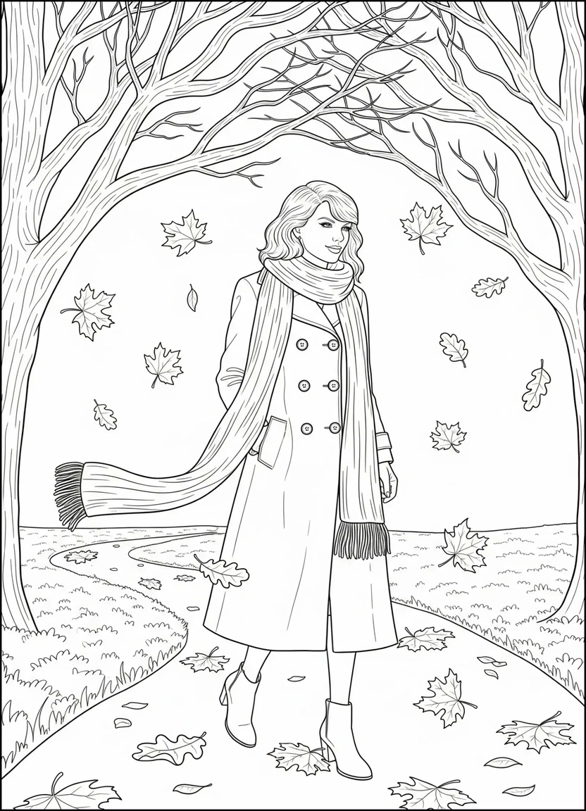 Taylor Swift wearing a scarf in a fall setting from All Too Well